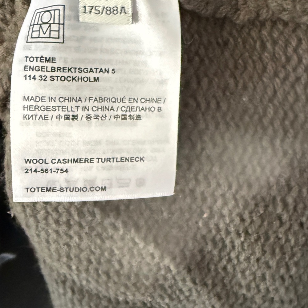 Toteme NWT $650 Wool Cashmere Blend Forest Green Turtleneck Sweater M Luxury - Picture 9 of 11